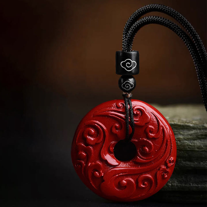 Buddha Stones天然辰砂 蓮平和のお守りチャーム祝福ネックレス ストリングペンダント - image 7