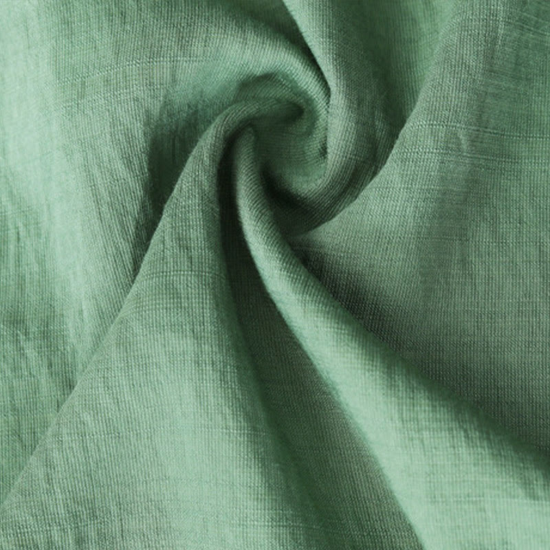 Buddha Stones小花刺繍 Vネック 半袖 コットンリネン Tシャツ - image 10