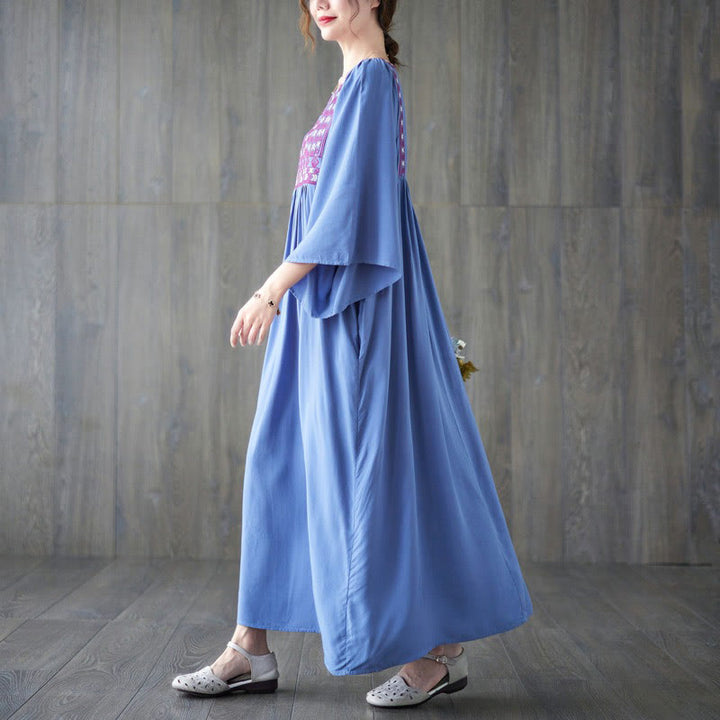 Buddha Stones刺繍入りノッチラッフルヘムミディドレス（ポケット付き） - image 17