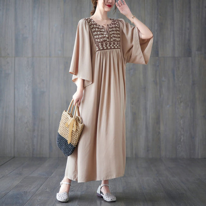 Buddha Stones刺繍入りノッチラッフルヘムミディドレス（ポケット付き） - image 29