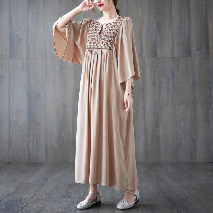 Buddha Stones刺繍入りノッチラッフルヘムミディドレス（ポケット付き） - image 30