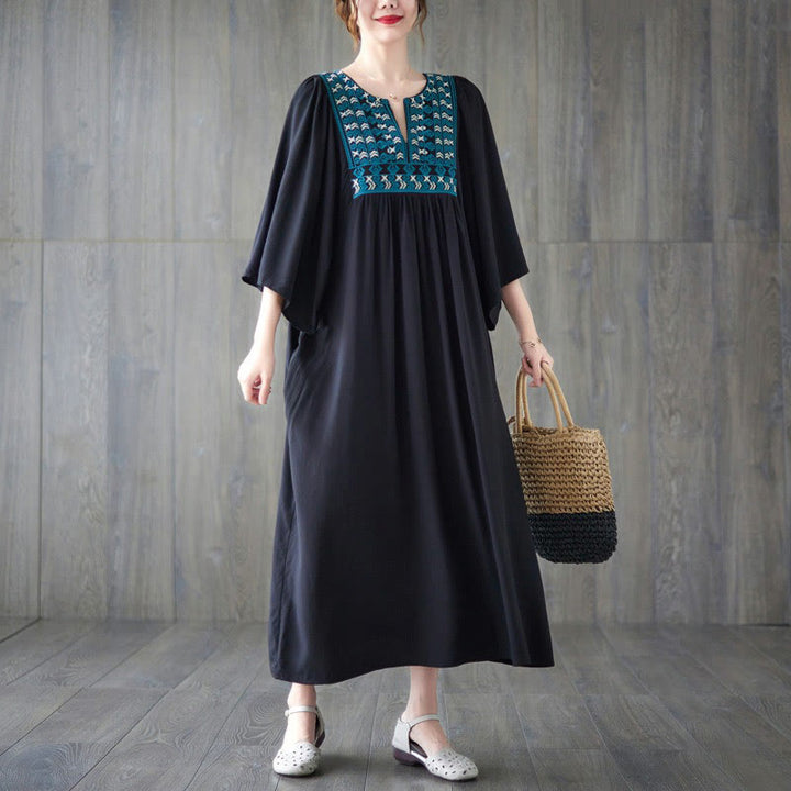 Buddha Stones刺繍入りノッチラッフルヘムミディドレス（ポケット付き） - image 25