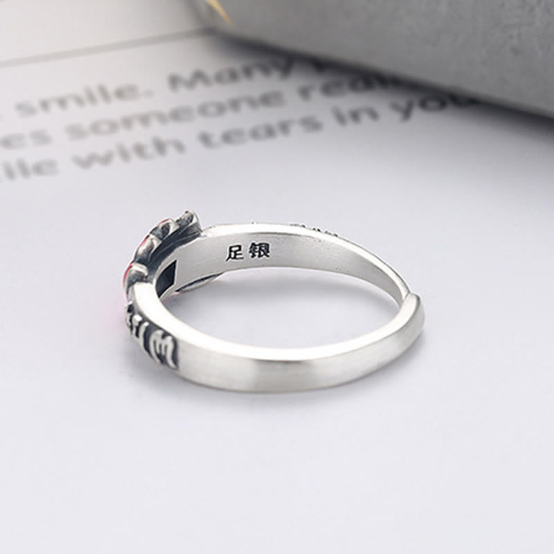 Buddha Stones925 スターリングシルバーオーム・マニ・パドメ・フムロータスレリーフ ピースリング - image 10