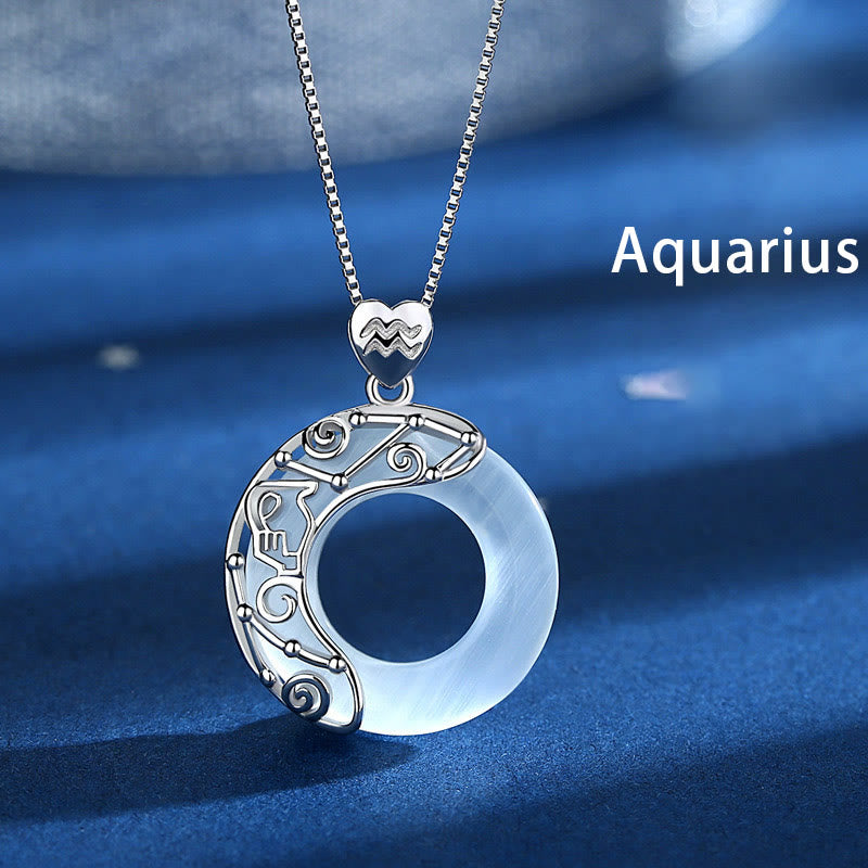 Buddha Stones925スターリングシルバー 12星座キャッツアイ 愛のサポートネックレスペンダント