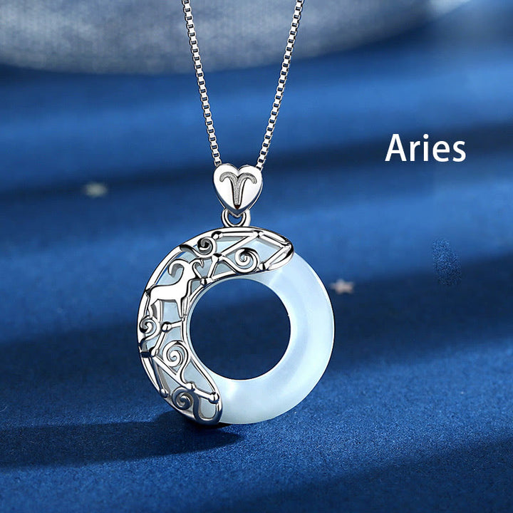 Buddha Stones925スターリングシルバー 12星座キャッツアイ 愛のサポートネックレスペンダント