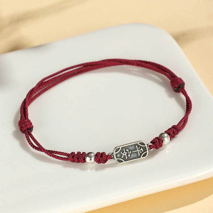 Buddha Stonesハンドメイド 925 スターリングシルバー 平和と喜び 安全と幸福の守り 編み込みブレスレット