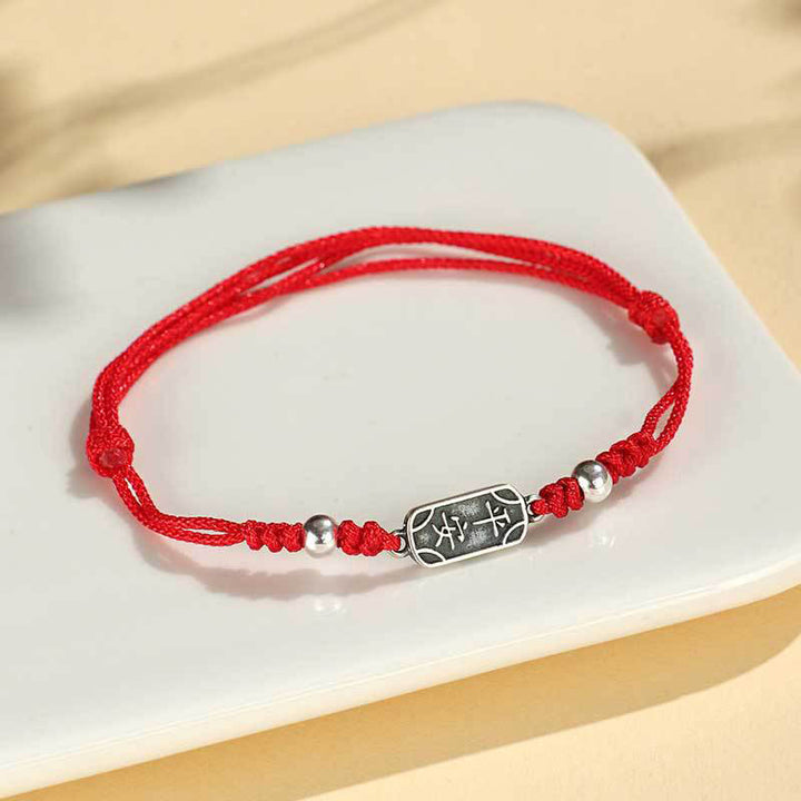 Buddha Stonesハンドメイド 925 スターリングシルバー 平和と喜び 安全と幸福の守り 編み込みブレスレット