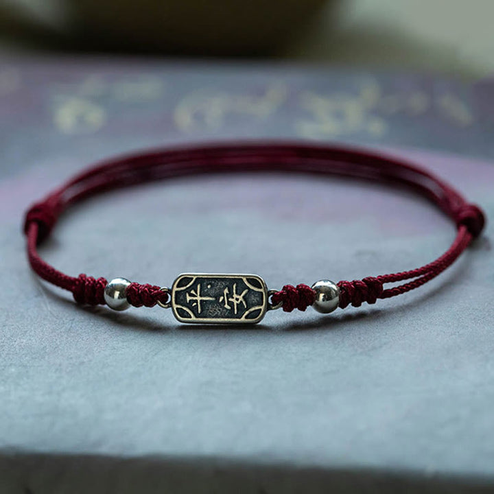 Buddha Stonesハンドメイド 925 スターリングシルバー 平和と喜び 安全と幸福の守り 編み込みブレスレット