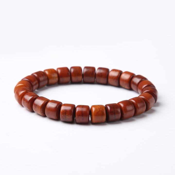 Buddha Stonesチベット骨ビーズ 三目ビーズ 羊の角 赤瑪瑙 強さのブレスレット