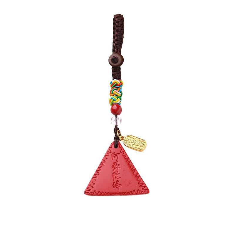 Buddha Stones辰砂 三角形 魔除け キーホルダー