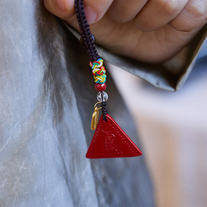 Buddha Stones辰砂 三角形 魔除け キーホルダー