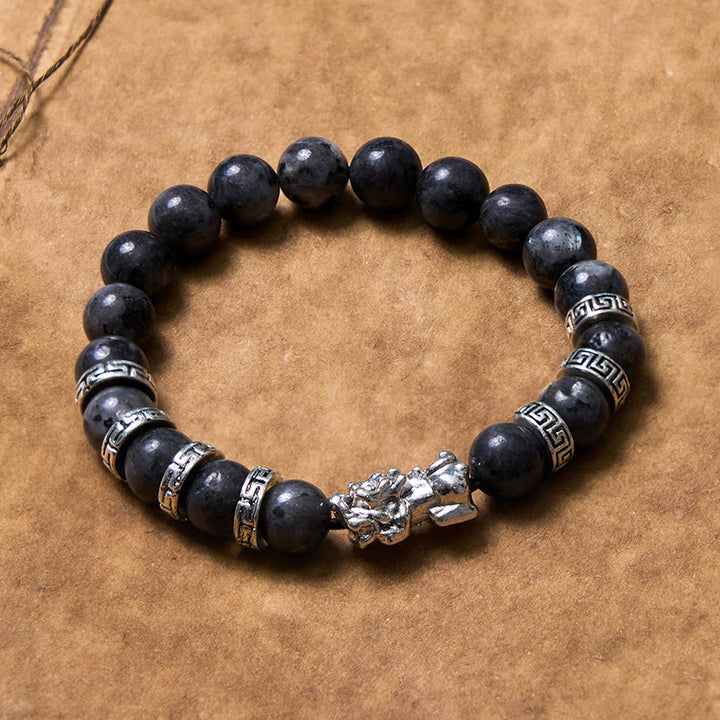Buddha Stonesブラックグリッターストーン 貔貅パワーブレスレット