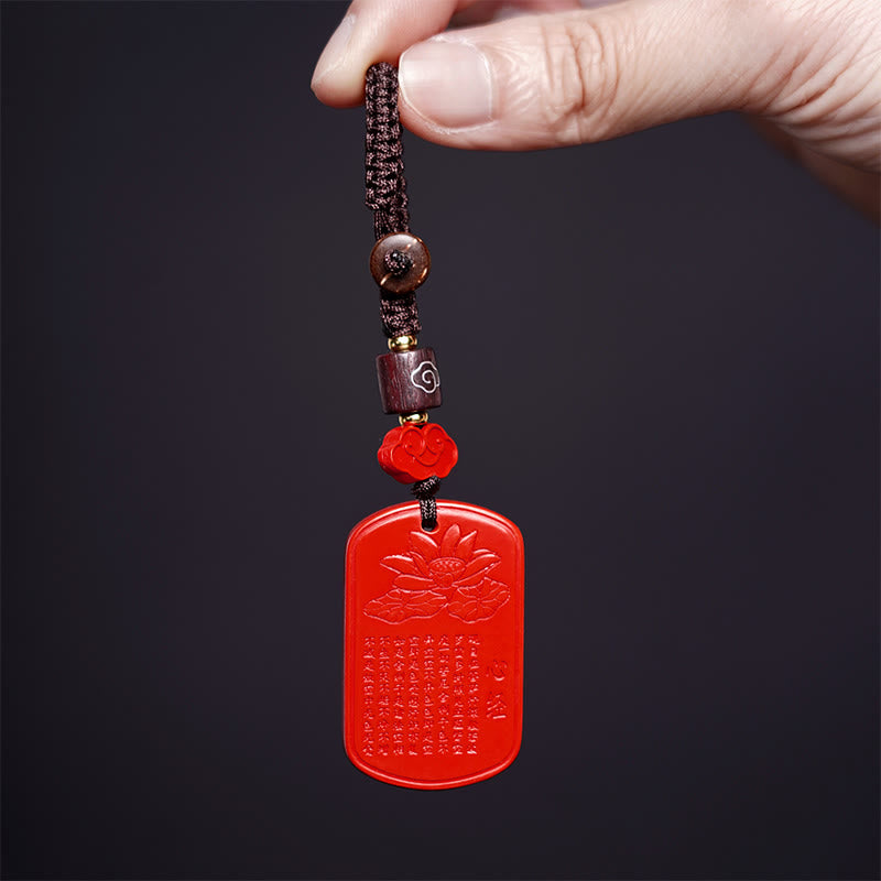 Buddha Stones天然辰砂 般若心経 祝福キーホルダー