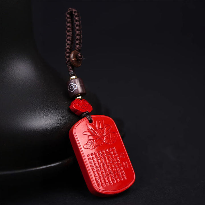 Buddha Stones天然辰砂 般若心経 祝福キーホルダー