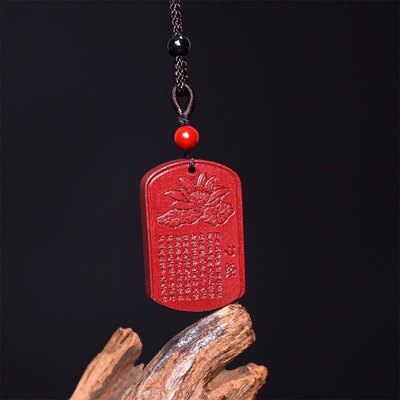 Buddha Stones辰砂 蓮華 般若心経 刻印入り 祝福 ロープ ネックレス ペンダント - image 2