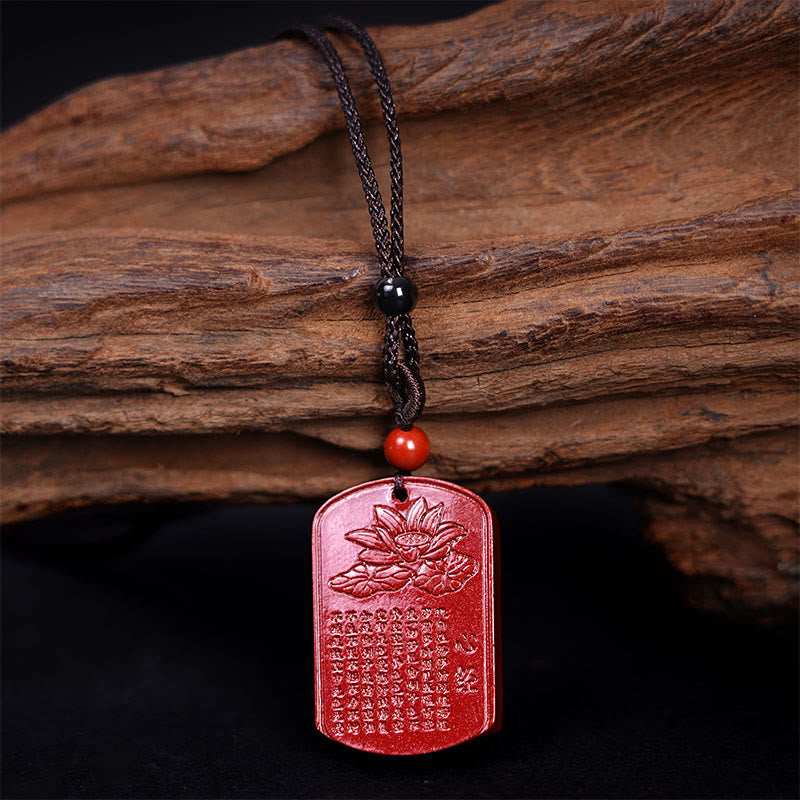 Buddha Stones辰砂 蓮華 般若心経 刻印入り 祝福 ロープ ネックレス ペンダント - image 3