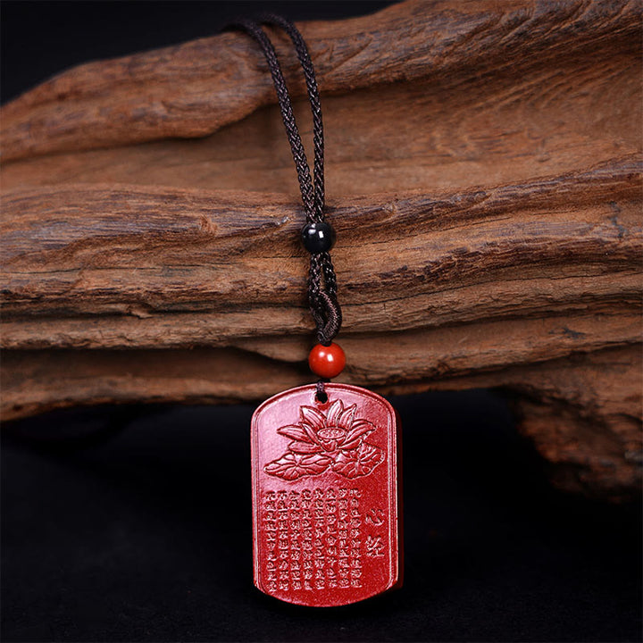 Buddha Stones辰砂 蓮華 般若心経 刻印入り 祝福 ロープ ネックレス ペンダント - image 3