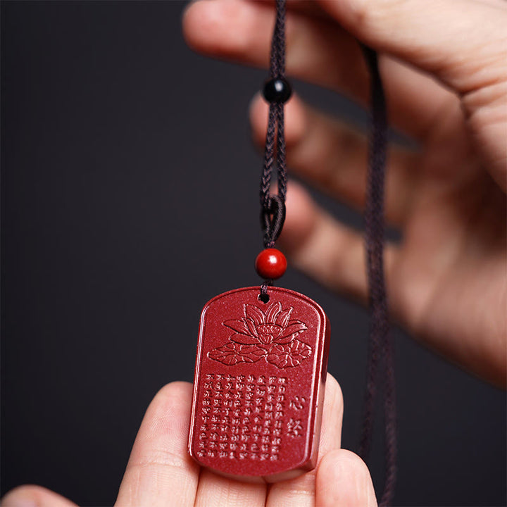 Buddha Stones辰砂 蓮華 般若心経 刻印入り 祝福 ロープ ネックレス ペンダント - image 5