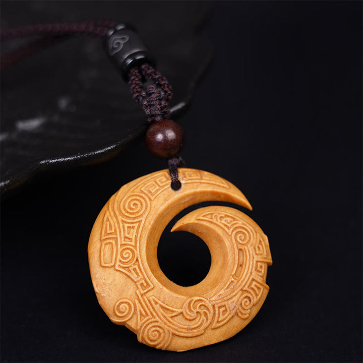 Buddha Stones黒檀 白檀 運気アップ デザイン柄 平和 ネックレス ペンダント