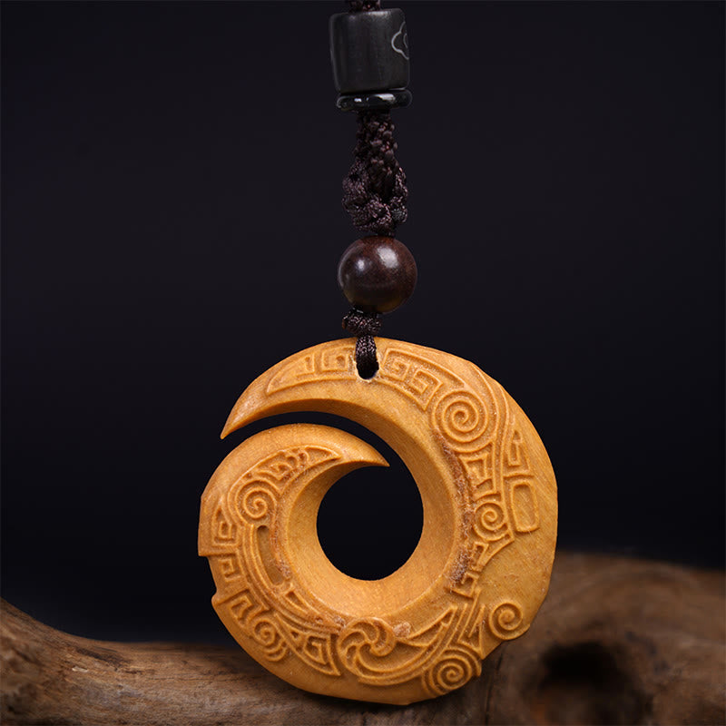 Buddha Stones黒檀 白檀 運気アップ デザイン柄 平和 ネックレス ペンダント