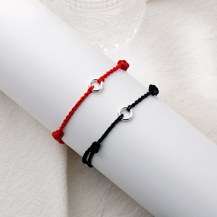 Buddha Stones925スターリングシルバー ピース平和のお守りチャーム幸運の紐編みロープ アンクレット - image 15