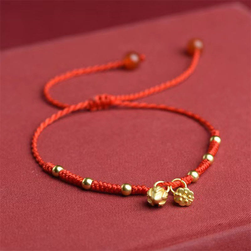 Buddha Stones蓮の鞘 チャーム 幸運の紐 ロープ アンクレット