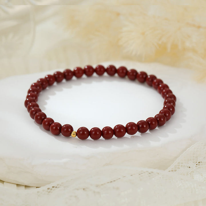 Buddha Stones925 スターリングシルバー 辰砂ビーズ 祝福アンクレット