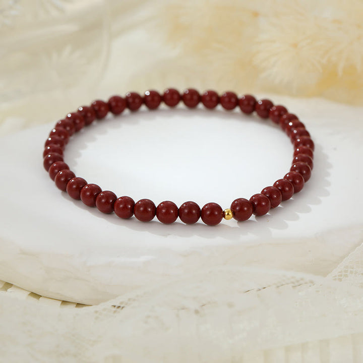 Buddha Stones925 スターリングシルバー 辰砂ビーズ 祝福アンクレット