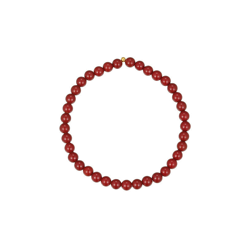 Buddha Stones925 スターリングシルバー 辰砂ビーズ 祝福アンクレット