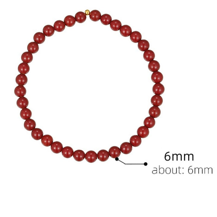 Buddha Stones925 スターリングシルバー 辰砂ビーズ 祝福アンクレット