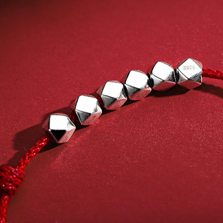 Buddha Stones925 スターリングシルバー ビーズ 幸運のお守り 編み込みロープ アンクレット - image 3