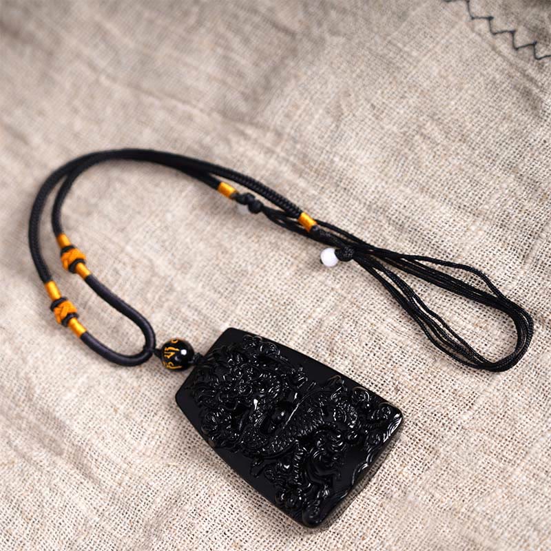 Buddha Stones黒曜石 龍彫り 幸運 守護 ネックレス ペンダント - image 15