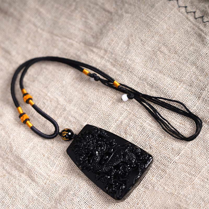 Buddha Stones黒曜石 龍彫り 幸運 守護 ネックレス ペンダント - image 15