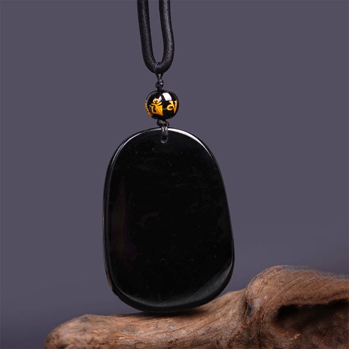 Buddha Stones黒曜石 龍彫り 幸運 守護 ネックレス ペンダント - image 5