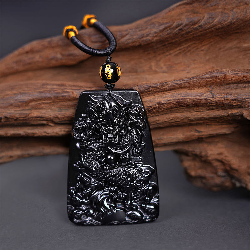 Buddha Stones黒曜石 龍彫り 幸運 守護 ネックレス ペンダント - image 14
