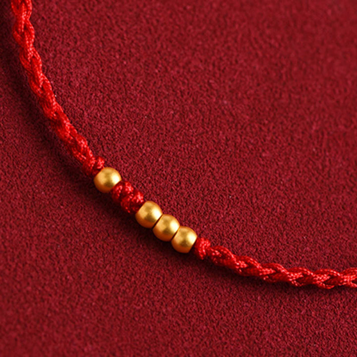 Buddha Stones999 ゴールドビーズ 幸運 編み込み 守護 カップルブレスレット - image 4