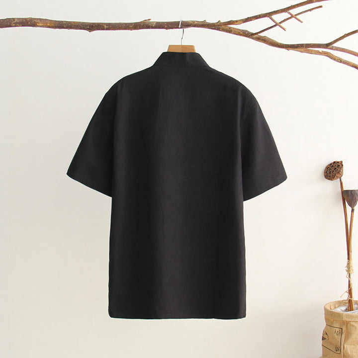 Buddha Stones中国風 カエルボタン 唐装 メンズ 半袖 コットンシャツ ポケット付き - image 19