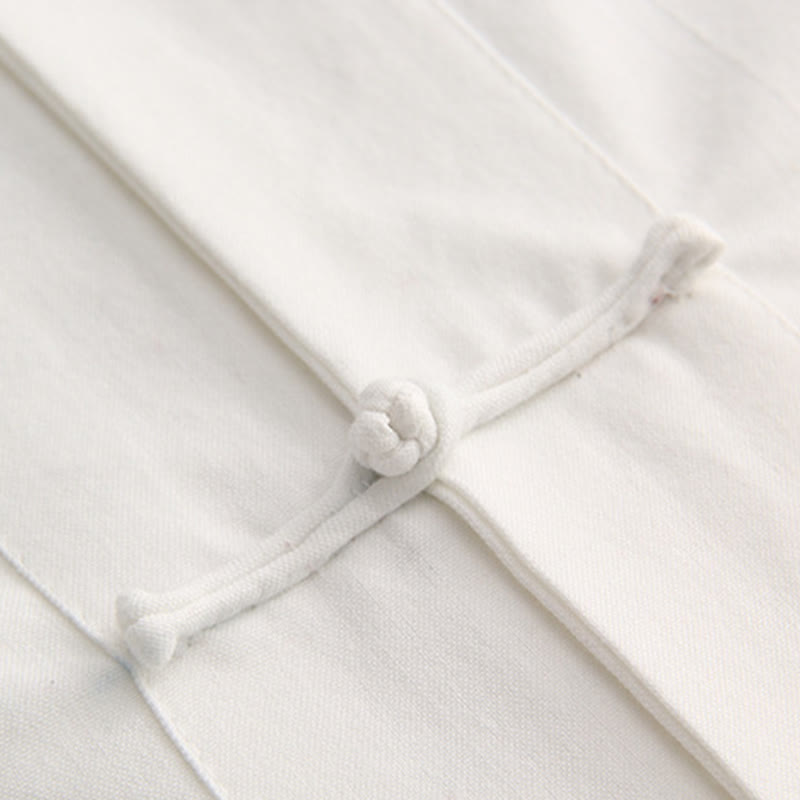 Buddha Stones中国風 カエルボタン 唐装 メンズ 半袖 コットンシャツ ポケット付き - image 3