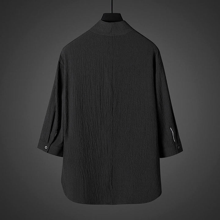 Buddha Stonesカジュアル Vネック 七分袖 メンズシャツ - image 7