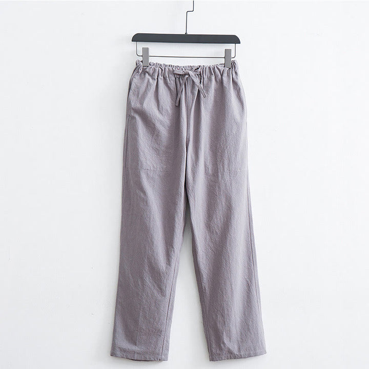 Buddha Stonesメンズ 無地 コットンリネン カジュアル ドローストリング パンツ ポケット付き - ライトグレー - US/UK/AU44、 EU54 (4XL)  - image 13