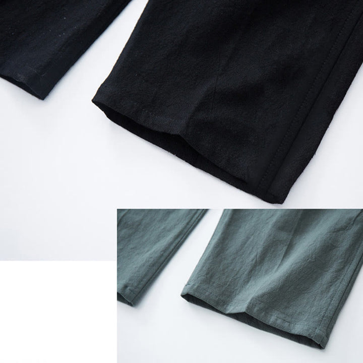 Buddha Stonesメンズ 無地 コットンリネン カジュアル ドローストリング パンツ ポケット付き - image 8