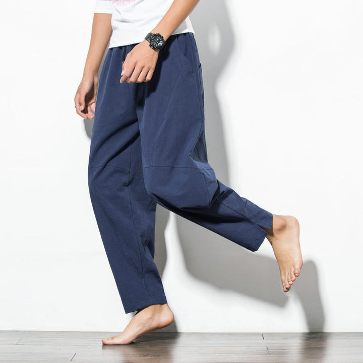 Buddha Stonesカジュアル メンズ 無地 コットン ドローストリング パンツ ポケット付き - image 13