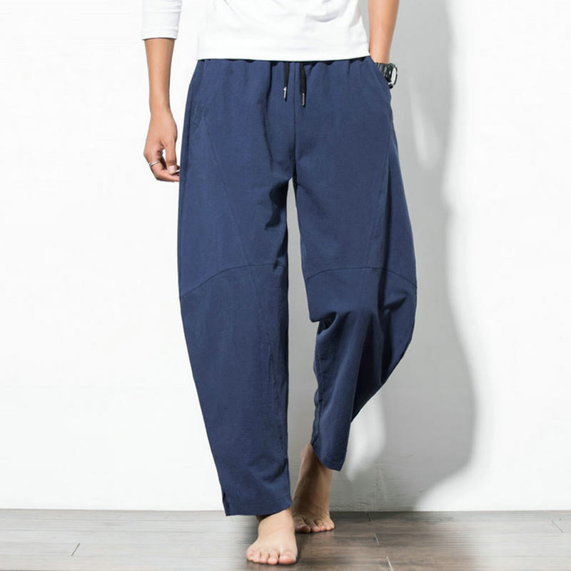 Buddha Stonesカジュアル メンズ 無地 コットン ドローストリング パンツ ポケット付き - image 12