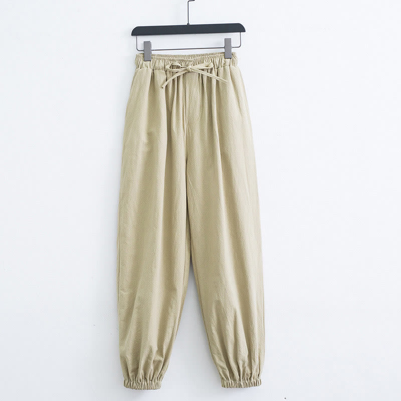 Buddha Stones無地コットンリネンカジュアルメンズハーレムパンツ（ポケット付き） - 小麦 - US/UK/AU44、 EU54 (4XL) - image 8