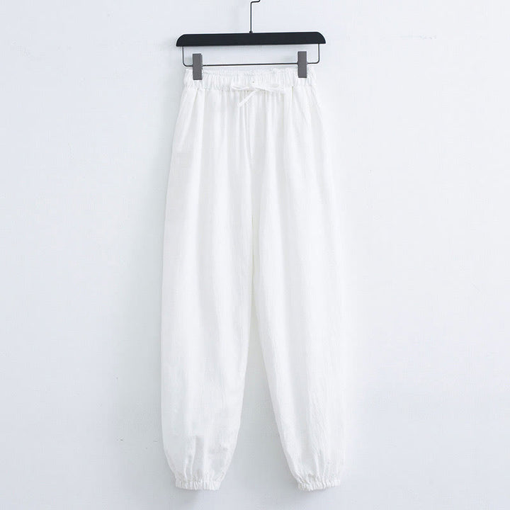 Buddha Stones無地コットンリネンカジュアルメンズハーレムパンツ（ポケット付き） - 白 - US/UK/AU44、 EU54 (4XL) - image 6