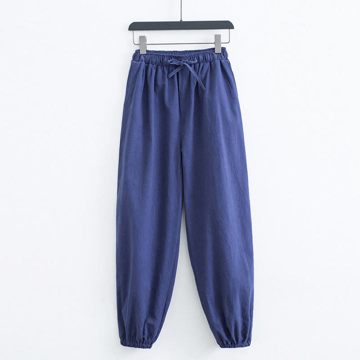 Buddha Stones無地コットンリネンカジュアルメンズハーレムパンツ（ポケット付き） - スチールブルー - US/UK/AU44、 EU54 (4XL) - image 9