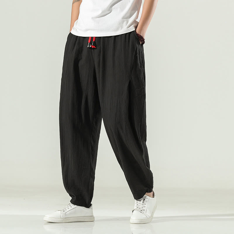 Buddha Stonesコットン メンズ ドローストリング ハーレムパンツ ポケット付き - 黒 - US/UK/AU46、 EU56 (5XL) - image 16