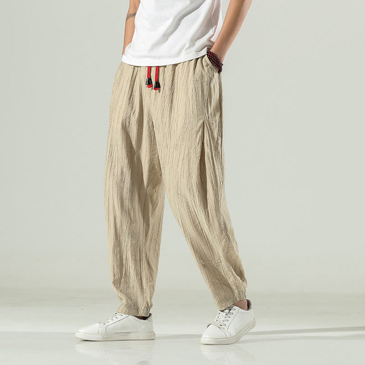 Buddha Stonesコットン メンズ ドローストリング ハーレムパンツ ポケット付き - コーンシルク - US/UK/AU46、 EU56 (5XL) - image 1