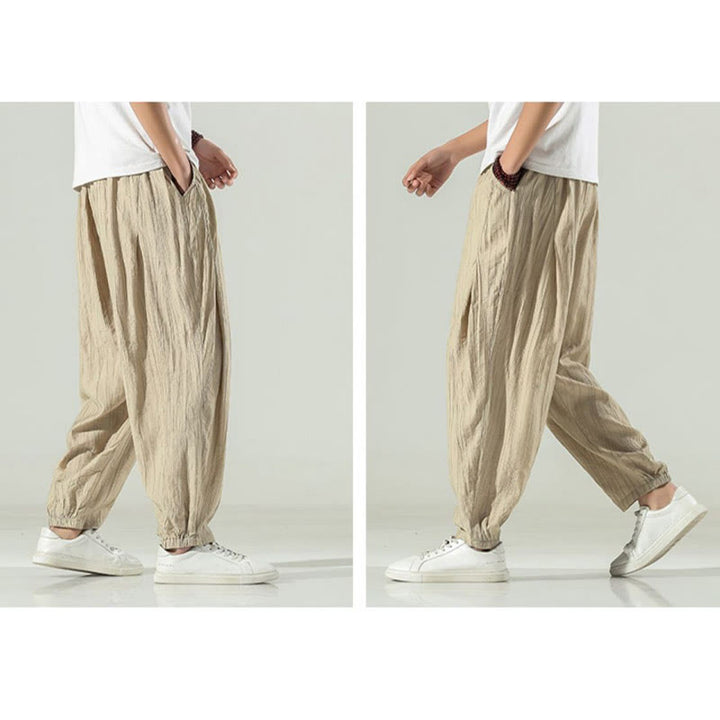 Buddha Stonesコットン メンズ ドローストリング ハーレムパンツ ポケット付き - image 8