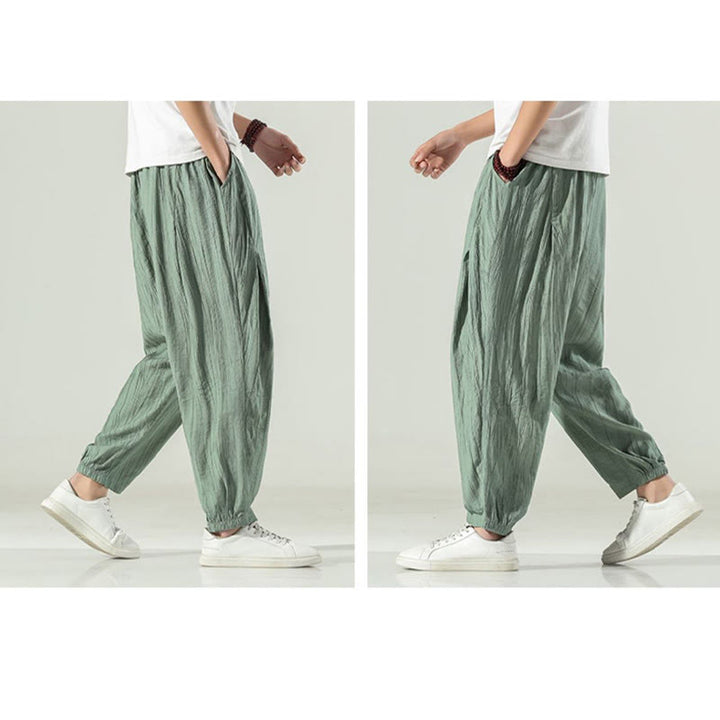 Buddha Stonesコットン メンズ ドローストリング ハーレムパンツ ポケット付き - image 15